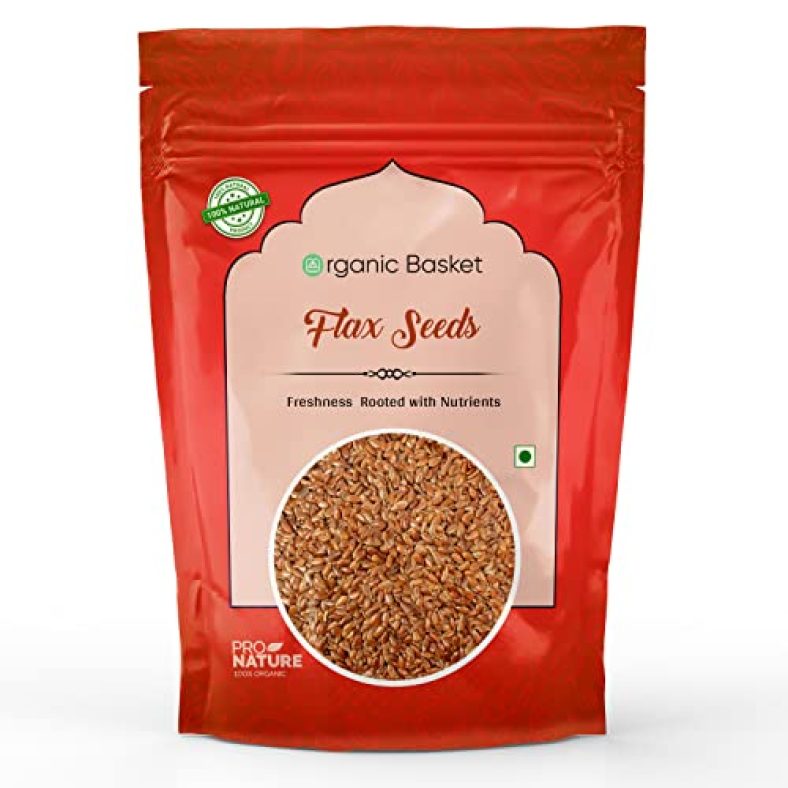 Organic Basket Flax Seeds – Alsi Seeds | Fibre Rich | Flax Seeds For Hair Growth | Seeds For Eating (Pack Of 1Kg)