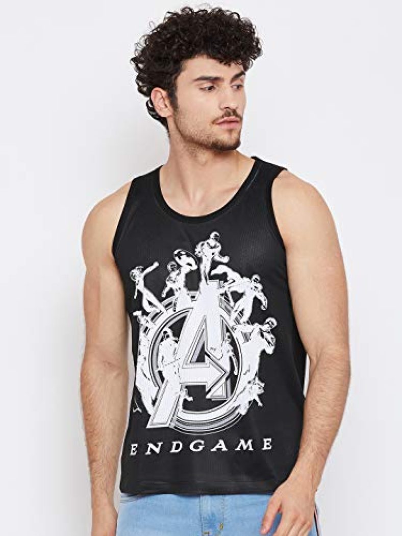 Marvel Avengers Men’S Printed Regular Vest (Mmv0113P.2_2Xl_Black