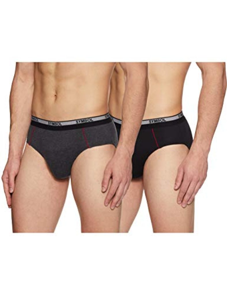 Amazon Brand – Symbol Men’S Solid Cotton Briefs (Combo Pack Of 2) (Symbrfpo2-030_Multicolor 1_Small)(Colors And Prints May Vary)