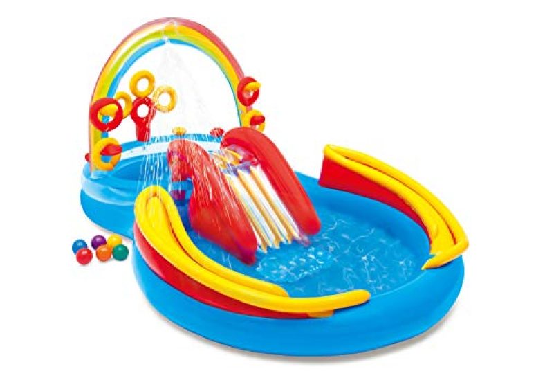 Intex Inflatable Rainbow Ring Water Play Centre, Multi Color