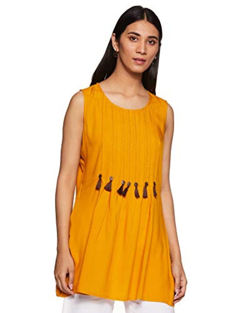 Abof Women’S A-Line Kurta (Boa18Awewku2132690_Yellow_L)