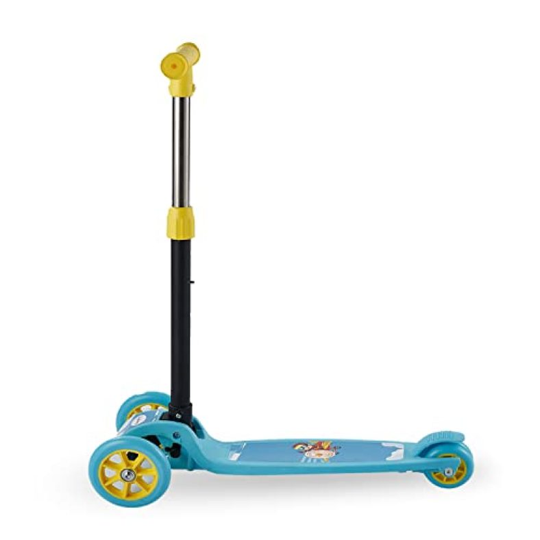 Lifelong Llks01 Kick Scooter With Adjustable Height|Foldable Scooter|Skate Scooter For Kids With Pvc Wheel|Age Upto 3+ Years- Max User Weight-50 Kg, Blue & Yellow, 6 Months Manufacturer’S Warranty