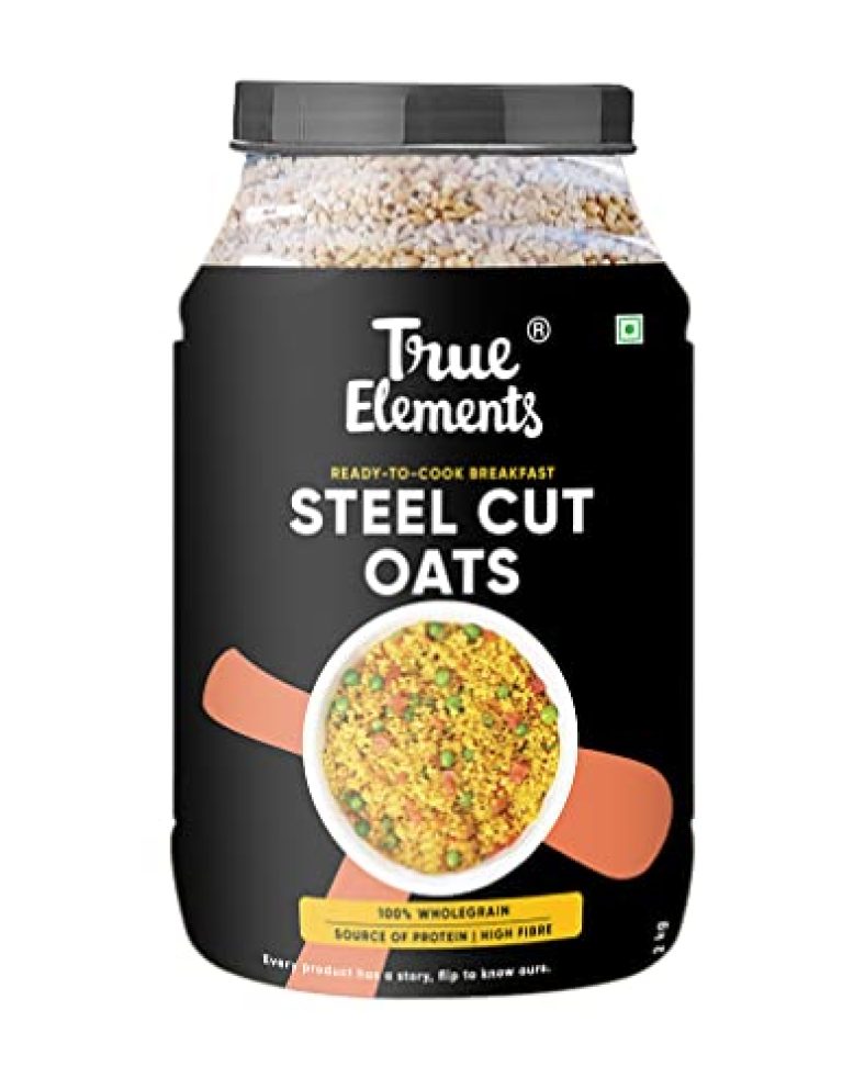 True Elements Steel Cut Oats 2Kg – Gluten Free Oats | Breakfast Cereal | Diet Food | Oats For Weight Loss