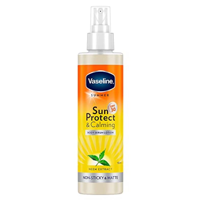 Vaseline Sun Protect & Calming Spf 30 Body Serum Lotion 180Ml, For Non-Sticky & Matte Sun Protected Skin
