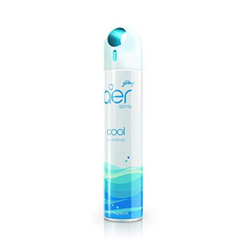 Godrej Aer Spray | Room Freshener For Home & Office – Cool Surf Blue (220 Ml) | Long-Lasting Fragrance