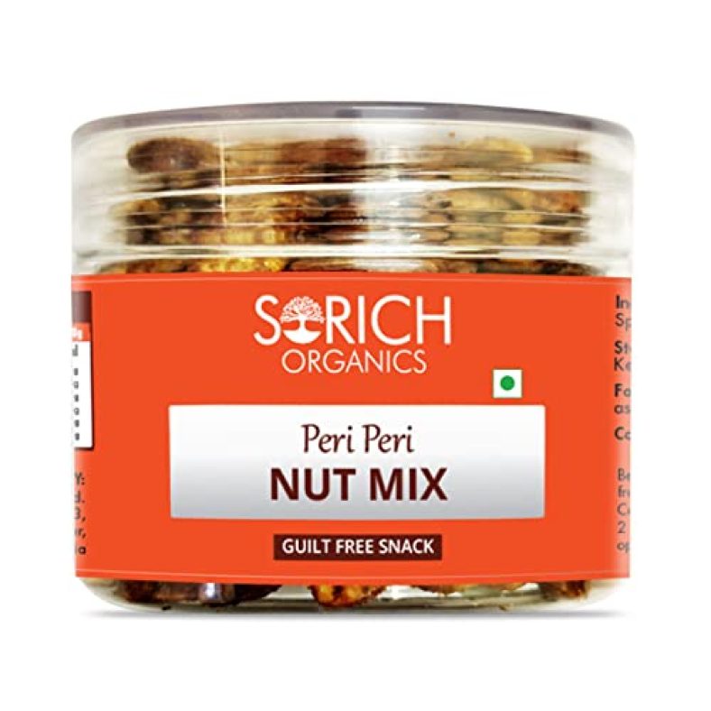 Sorich Organics Peri Peri Nut Mix 150Gm – Mixture Of Almonds, Cashew Nuts, Pistachio, Peanut | Spicy Nut Mixture | Peri Peri Cashew Nut | Spicy Nuts Mix | Tasty Snacks