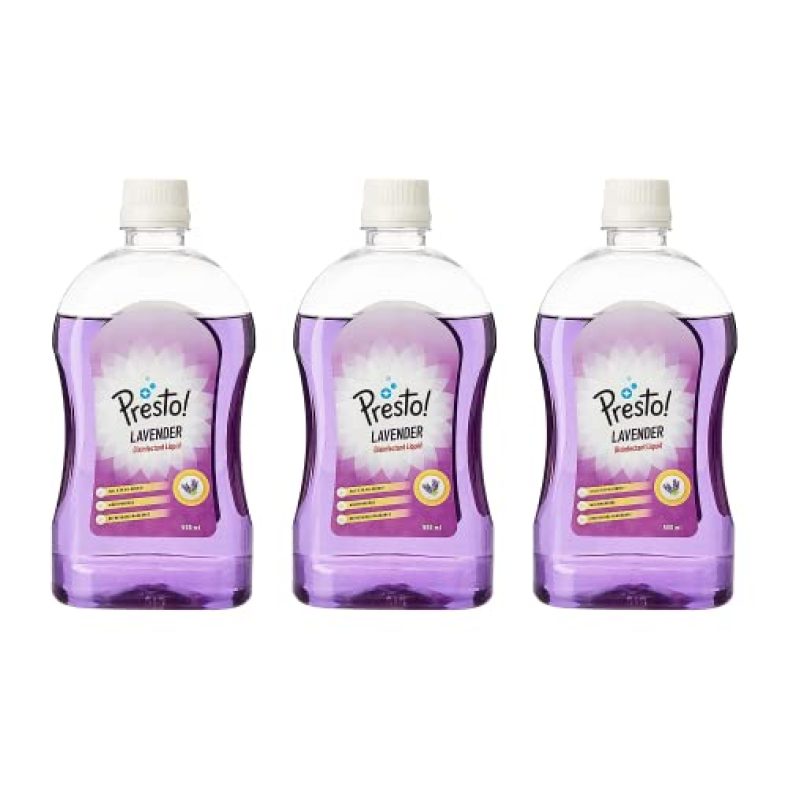 Amazon Brand – Presto ! Disinfectant Liquid – Lavender 500 Ml X 3