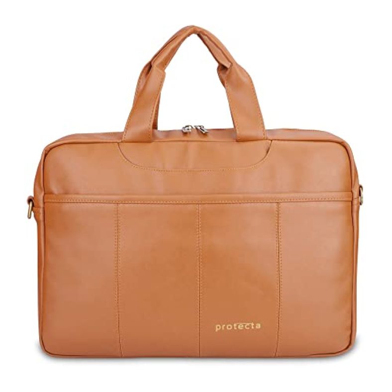 Protecta Terra Firma Office Shoulder Laptop Bag Briefcase For Laptop With Screen Sizes Up To 15.6 Inches – Tan
