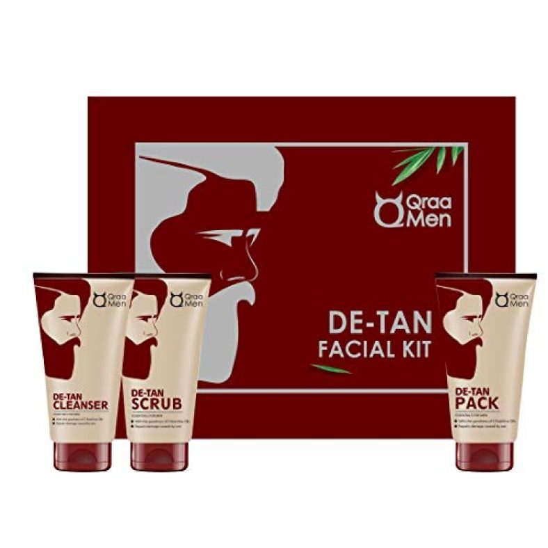 Qraa Men De-Tan Kit For Instant Tan Removal For Men (Pack Of 3), 320G