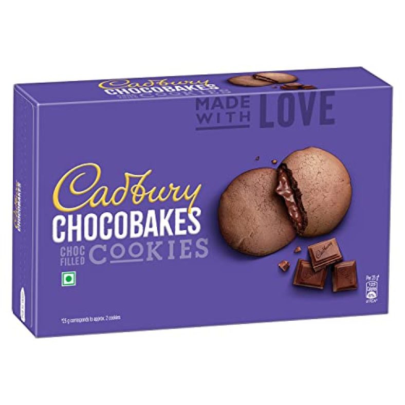 Cadbury Chocobakes Choc Filled Cookies (Biscuits), Family Pack, 300G