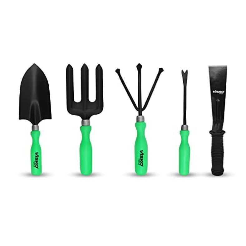 Visko Gtk Garden Tool Kit (Green And Black, 5-Pieces)
