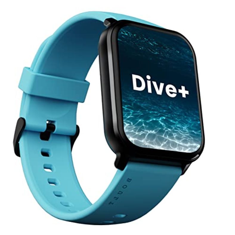 Boult Dive+ With 1.85″ Hd Display, Bluetooth Calling Smartwatch, 500 Nits Brightness, 7 Days Battery Life, 150+ Watch Faces, 100+ Sport Modes, Ip68 Waterproof Smart Watch (Icy Blue)