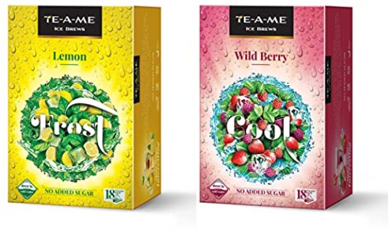 Te-A-Me Ice Brews Cold Brew Ice Infusion, Wild Berry, 18 Pyramid Infusion Bags – Ice Brews Cold Brew Ice Tea, Lemon, 18 Pyramid Tea Bags