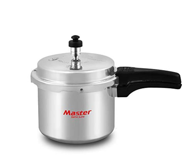 Master® Classic Aluminium Pressure Cooker With Outer Lid Gas Stove Compatible 3 Litre Capacity For Healthy Cooking (Silver)