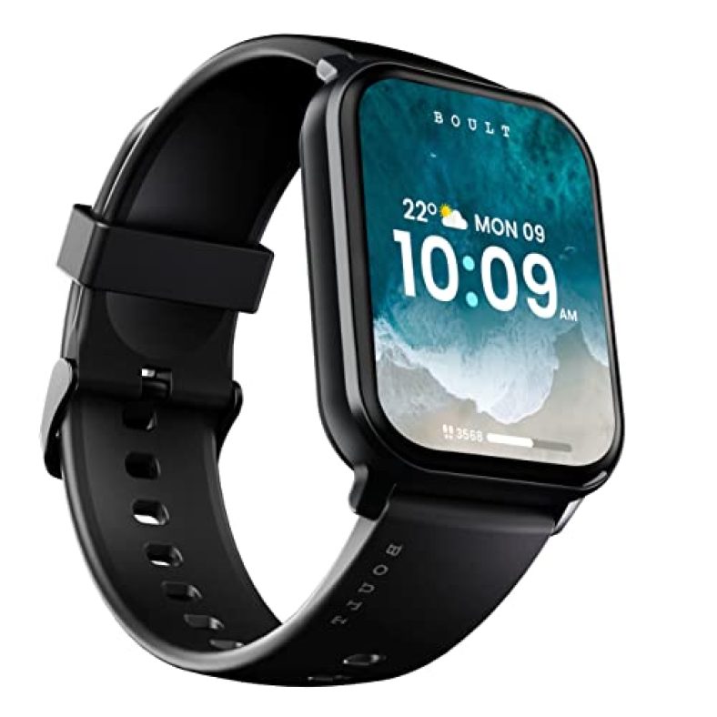 Boult Dive+ With 1.85″ Hd Display, Bluetooth Calling Smartwatch, 500 Nits Brightness, 7 Days Battery Life, 150+ Watch Faces, 100+ Sport Modes, Ip68 Waterproof Smart Watch (Jet Black)