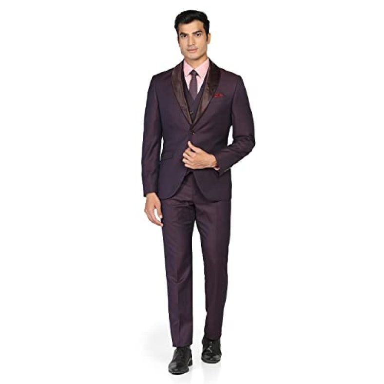 Blackberrys Mens Textured Wine Suits Set