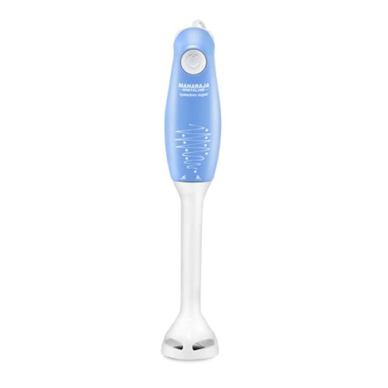 Maharaja Whiteline Hb-129 175 Watt Hand Blender, Stainless Steel Blades, Long Lasting Performance With 175W Motor, Detachable Anti Splash Plastic Foot (Blue And White)
