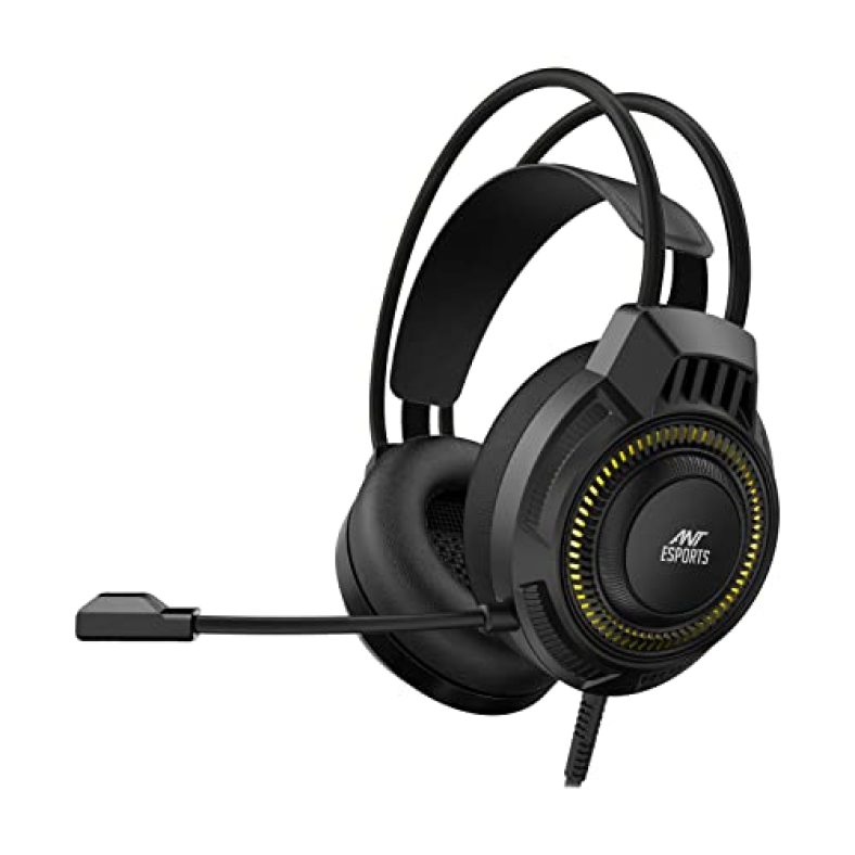 Ant Esports H580 Pro Led Wired Over Ear Gaming Headphones With Mic For Pc / Ps5 / Ps4 / Xbox One, Nintendo Switch, Computer And Mobile, Black