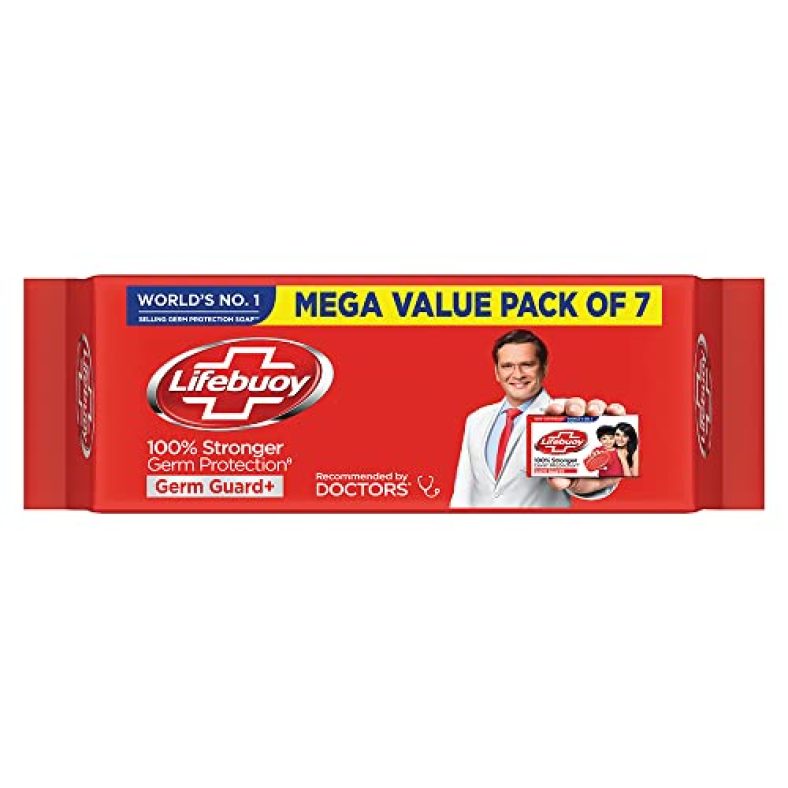 Lifebuoy Germ Guard + Bathing Soap (125G X 7), Silver