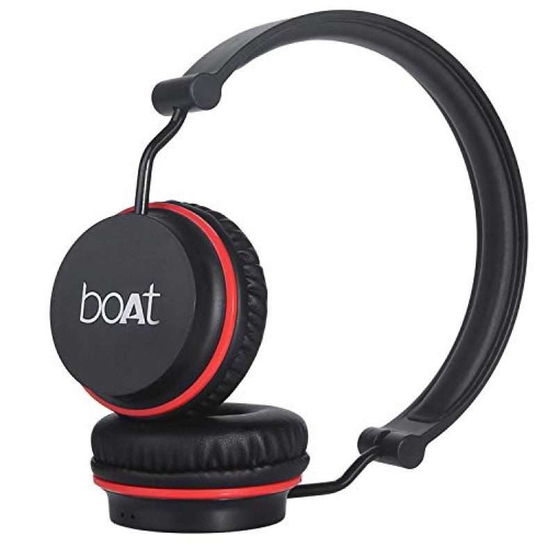 Boat Rockerz 400 Bluetooth On Ear Headphones With Mic With Upto 8 Hours Playback & Soft Padded Ear Cushions(Black/Red)
