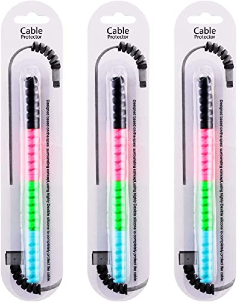 Swapkart Spiral Charger Cable Protector Data Cable Saver Charging Cord Protective Cable Cover Headphone Macbook Laptop Earphone Cell Phone Set Of 3 (Cable Protector (12 Units))