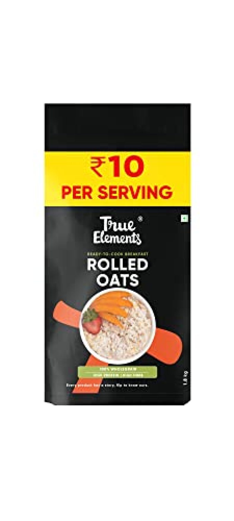 True Elements Rolled Oats 1.8Kg – Protein Rich Breakfast With 13G Clean Protein | 100% Wholegrain And Gluten Free Oats | Diet Food | 100% Wholegrain