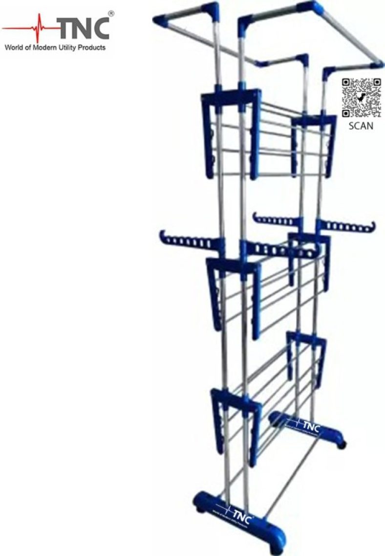 Tnc Steel, Plastic, Aluminium Floor Cloth Dryer Stand Jb N00010(3 Tier)