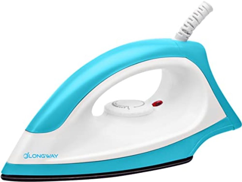 Longway Kwid Light Weight Dry Iron 1100 Watts- White & Blue