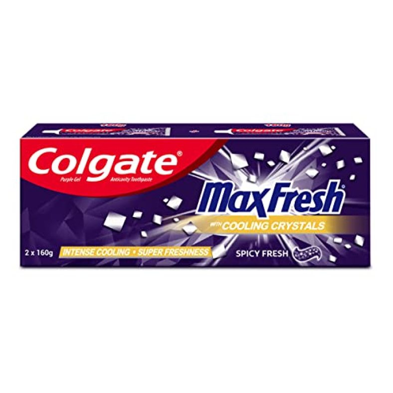 Colgate Maxfresh 320G (160G X 2, Pack Of 2) Toothpaste, Purple Gel Paste With Menthol For Super Fresh Breath