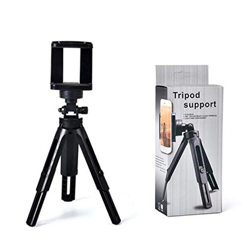 Hiffin® 360 Degree Rotation Mini Tripod Support Stand For Dslr And Smartphones – Foldable Shockproof Lightweight Bracket For Mobile Phones/Dslrs. (Tripod Support 7 + 3 Inches With Holder)