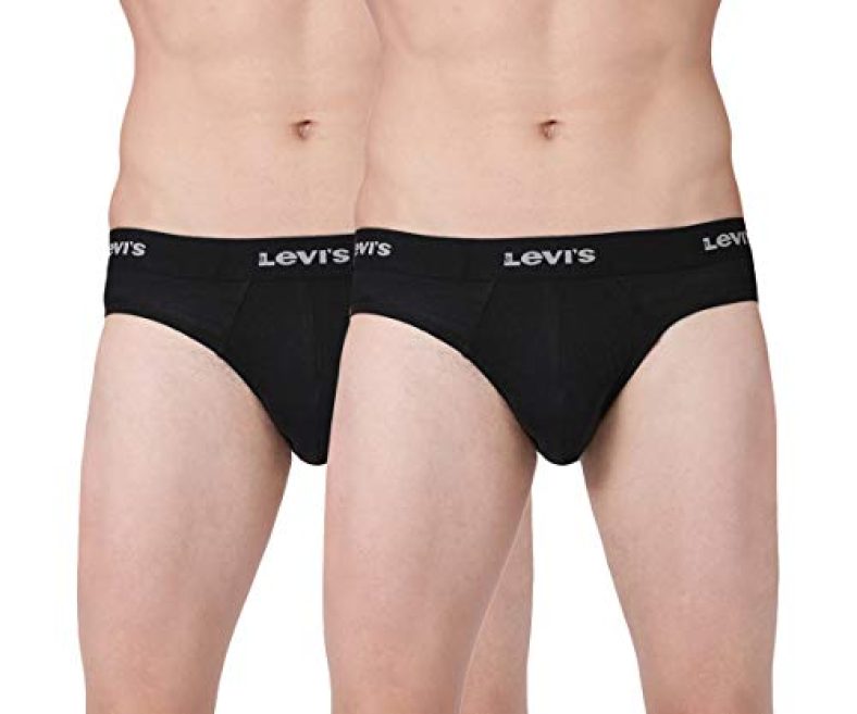 Levi’S Men’S Cotton Style #009 Neo Regular Fit Solid Brief (Pack Of 2) (#009-Brief-Blk/Blk-P2_Black_S)