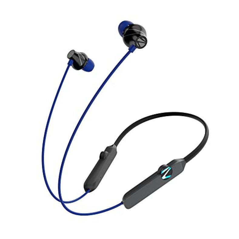 Zebronics Yoga N2 Rgb In Ear Neckband With 30H Playtime, Enc Mic, Upto 50Ms Gaming Mode, Powerful Bass, Voice Assistant, Ipx4, Dual Pairing, Bt V5.2, Type C Port, Wireless Earphones With Mic(Blue)