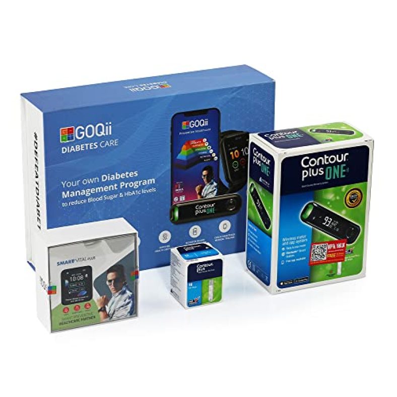 Goqii Goqii Diabetes Care |Glucometer|10 Free Strips| 6 Months|Personal Coaching|2 Free Hba1C Test|Blood Glucose Monitoring System