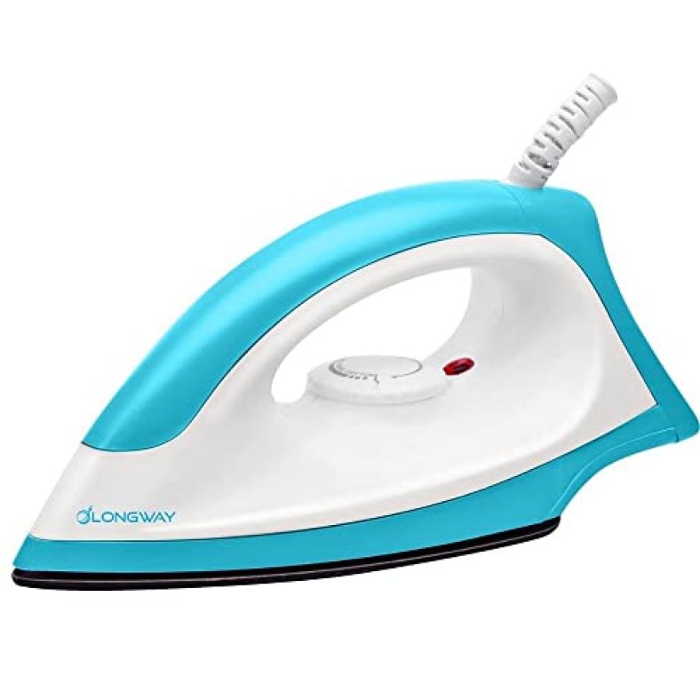 Longway Kwid Light Weight Dry Iron (1100 Watts, Blue And White)