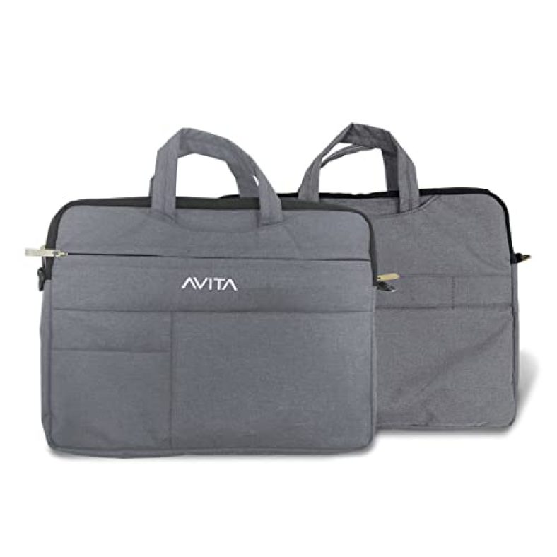 Avita Laptop Bag/Compatible For All Laptops Up To 14 Inch | Laptop Sleeve | Splash-Proof Laptop Case | Highly Durable Laptop Bag Cum Sleeve Case | 3-In-1 Laptop Sleeve |Light Grey, (Nt15A1Insb3N1-Lg)