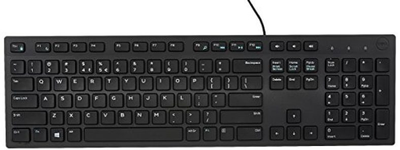 Dell Kb216 Wired Multimedia Usb Keyboard With Super Quite Plunger Keys With Spill-Resistant  Black