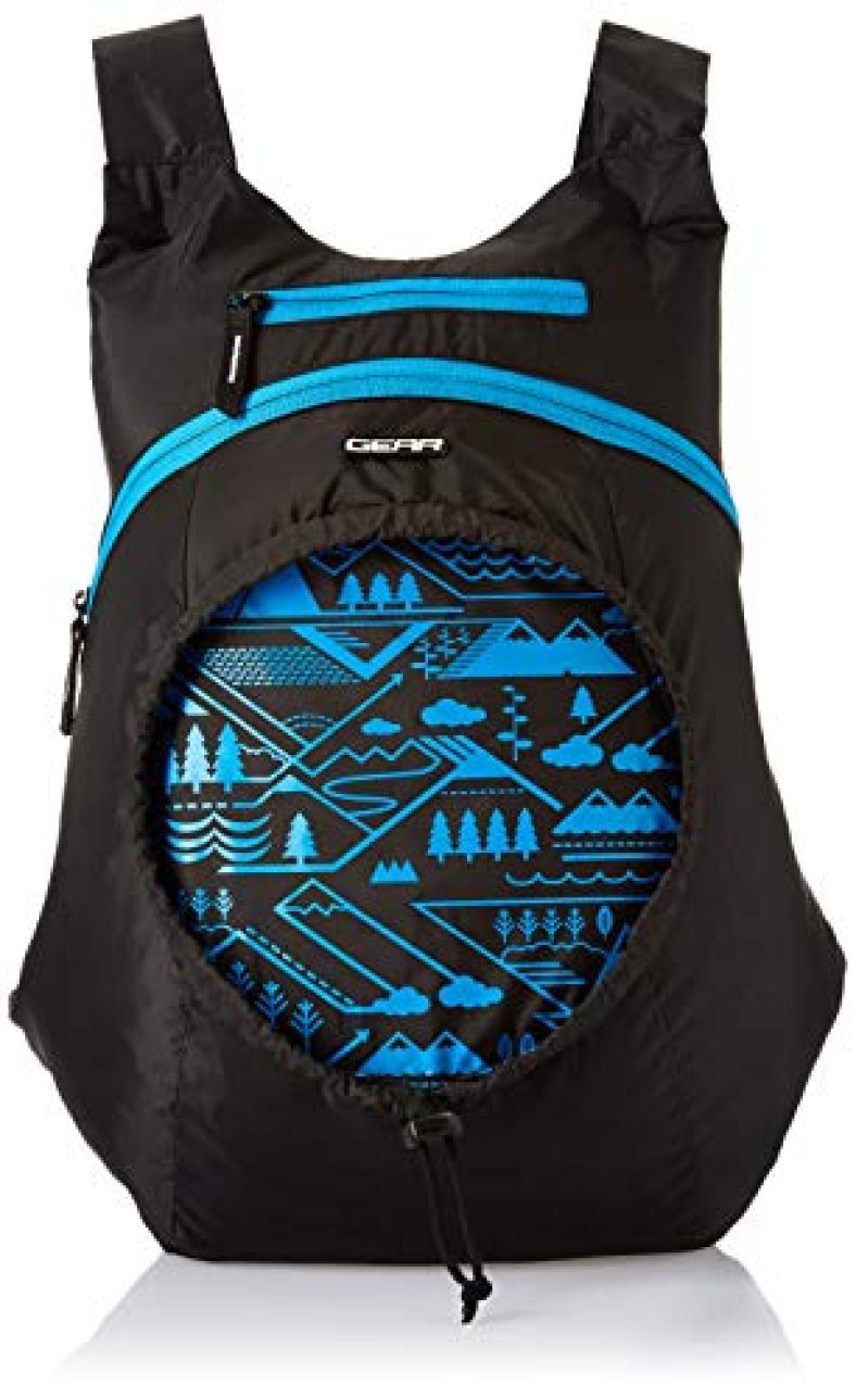 Gear Carryon 16L Foldable Water Resistant School Bag//Backpack/College Bag For Men/Women – Blue Black
