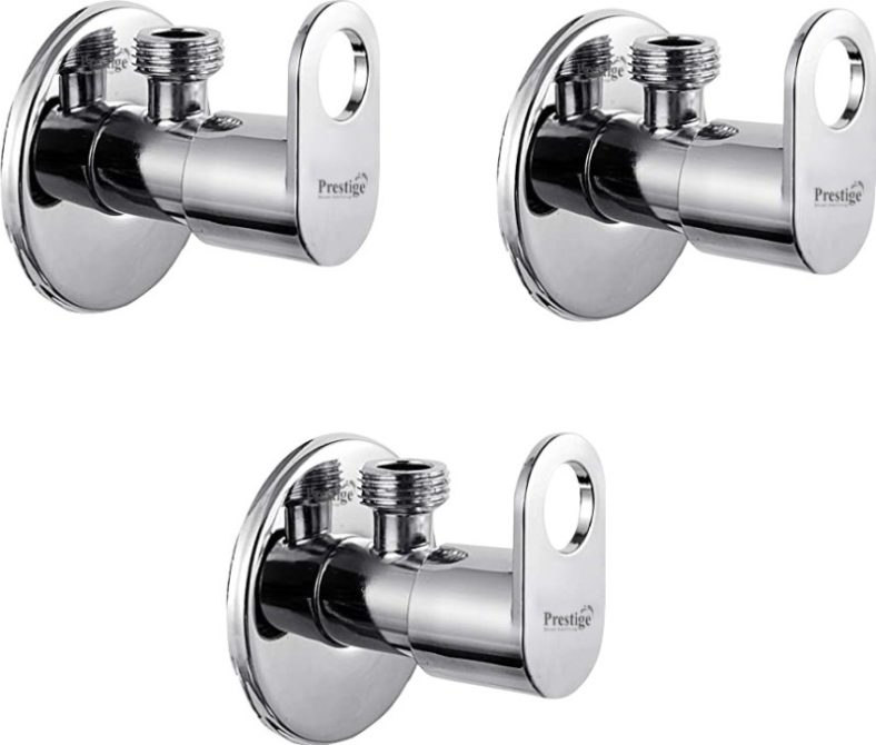Prestige Premium Quality Stainless Steel Prime Angle Valve Tap Chrome Plated Pack Of 3 Angle Cock Faucet(Wall Mount Installation Type)