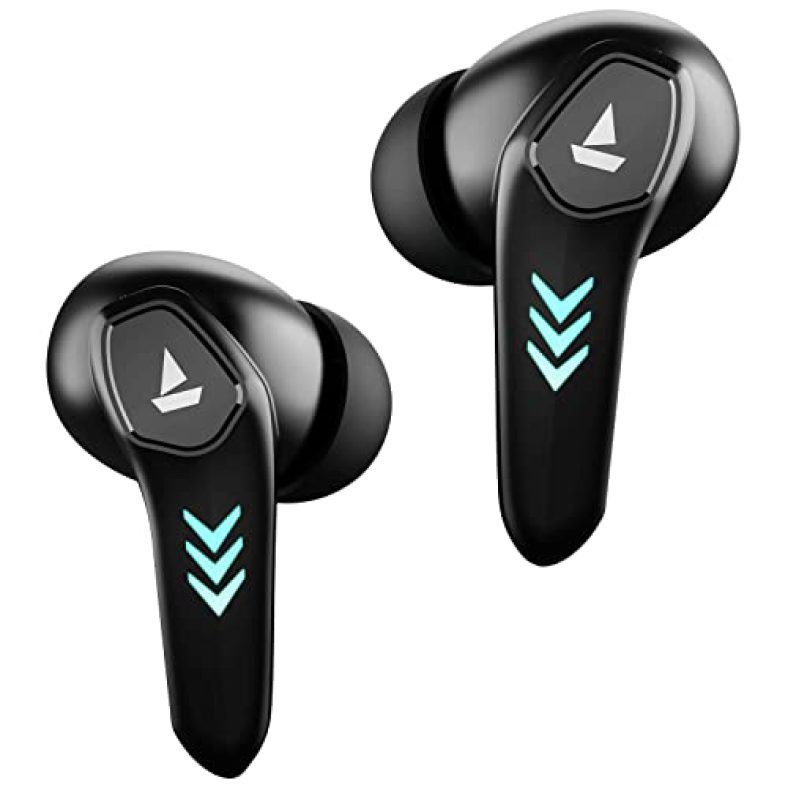 Boat Airdopes 190 True Wireless In Ear Earbuds With Beast Mode(50Ms) For Gaming, 40H Playtime, Breathing Leds, Signature Sound, Quad Mics Enx Tech, Asap Charge & Bt V5.3(Black Sabre)