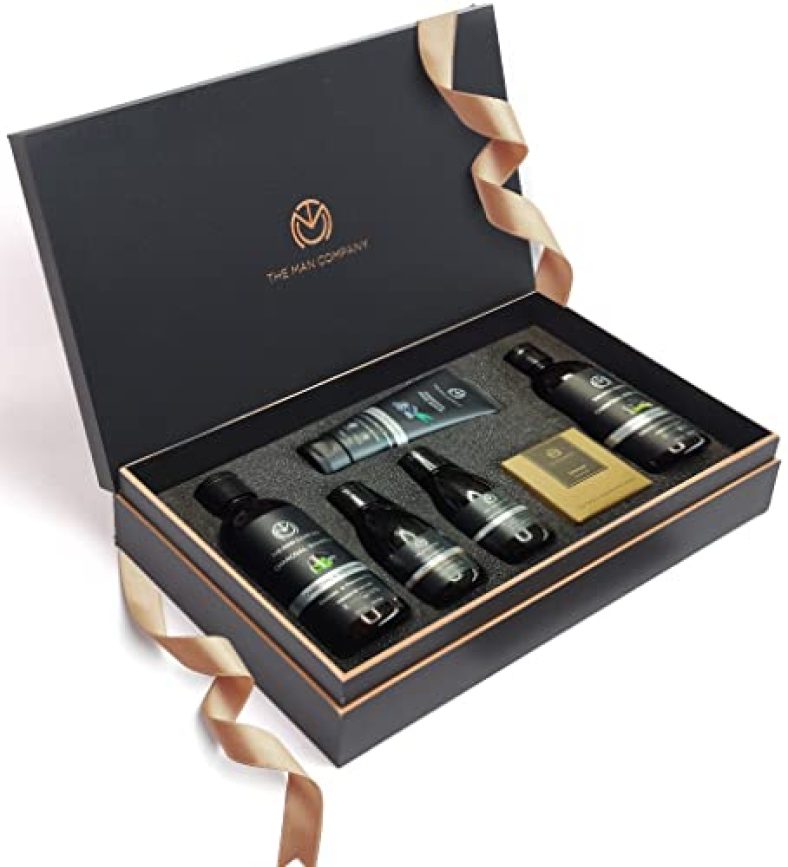 The Man Company Charcoal Kit Set Of 6 – Body Wash, Shampoo, Face Scrub, Face Wash, Cleansing Gel, Soap | Best Gift For Men | Combo Set For Husband, Boyfriend
