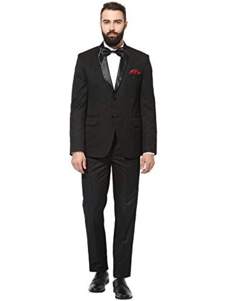 Hangup Mens Regular Fit Suit For Men Color Black, Size 42 (Blacktuxedo)