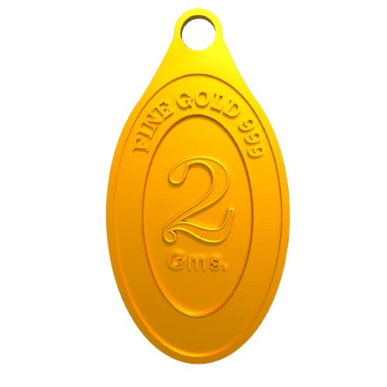 A Himanshu 2Gm Euphoria Jewellery Pure 24Kt Gold Coin Pendant In 999 Finese