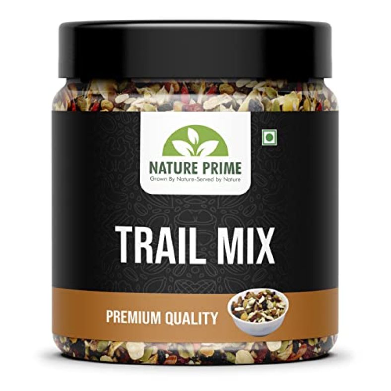 Nature Prime Healthy Trail Mix 1 Kg – Almonds | Cashew | Raisins | Black Raisins | Pumpkin | Sunflower | Roasted Flax Seeds | Healthy Snack | Nuts And Dry Fruits (Jar Pack)