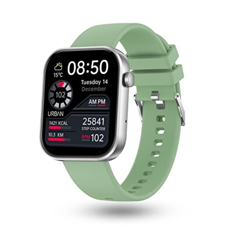 Urban Nexus M Smart Bt Calling Smart Watch With Massive 2.0″ Super Hd Display, One-Connect Realtek Chipset, Games, 120+ Sports Modes, 150+ Watch Faces, Dedicated Health Sensors (Minty Green)