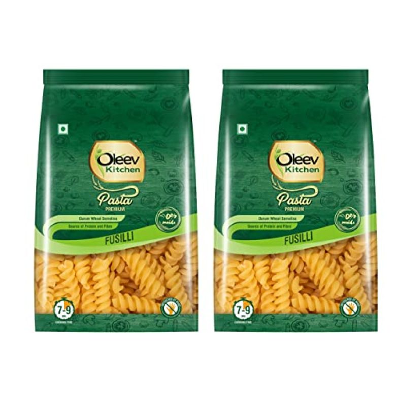 Oleev Kitchen Fusilli Pasta (0% Maida) | Durum Wheat | Buy 1 Get 1 Free | 800G (400G X 2)