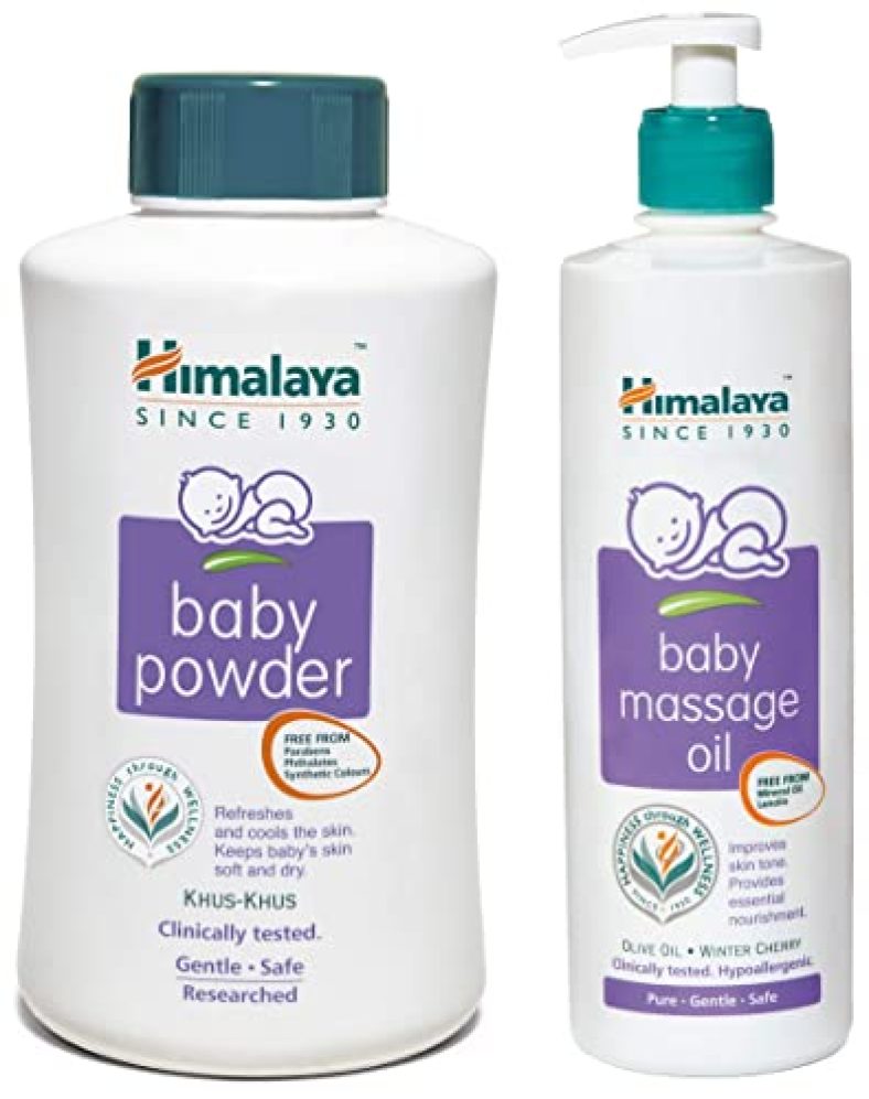 Himalaya Baby Powder, Pack Of 700G And Massage Oil (500Ml) Combo