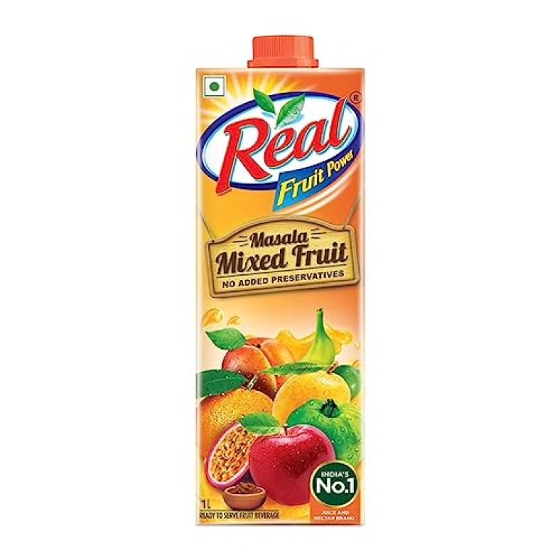 Real Masala Mixed Fruit Juice – 1L | No Added Preservatives,No Artificial Colours & Artificial Flavours | Goodness Of Best Fruits With Chatpata Masala | Daily Dose Of Fruit Nutrition | Tasty, Refreshing & Energizing Fruit Drink