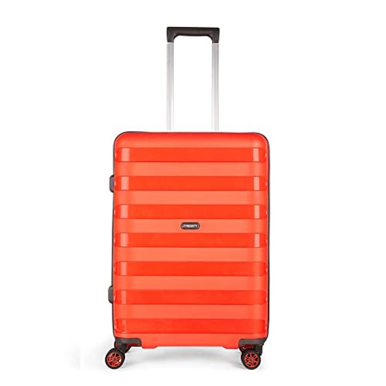 Priority Germany 001 Polycarbonate Hard Luggage 360° Spinner Wheel 3 Piece Set (20″| 24″| 28″) 8-Wheel Upright, Ruby-Red With Combination Lock
