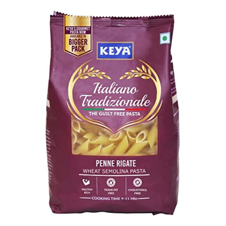 Keya Penne Pasta 1Kg, 100% Durum Wheat Pasta | Vegetarian | No Msg | Low In Calories | No Trans Fats | Healthy | Cooked In 10 Minutes