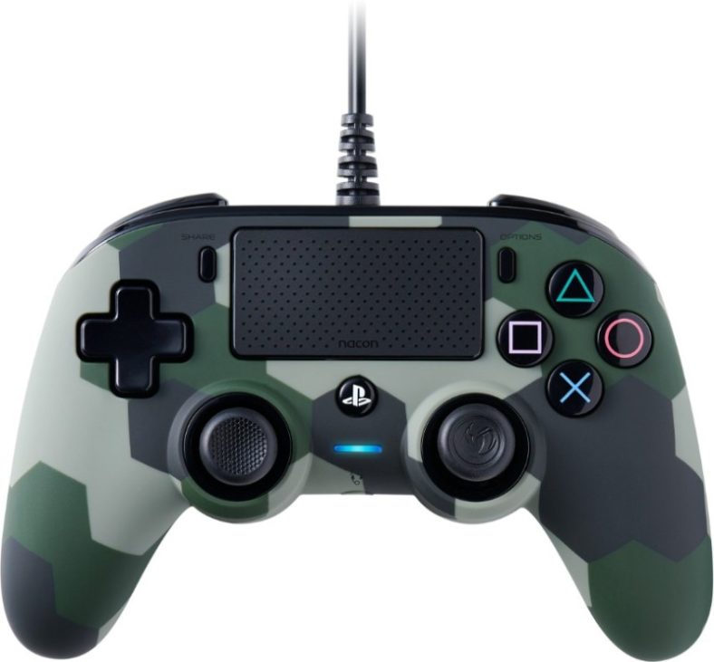 Nacon Wired Ps4 Compact Controller Usb  Gamepad(Camo Green, For Ps4, Pc, Ps5)